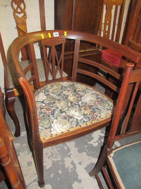EDWARDIAN INLAID TUB CHAIR Image