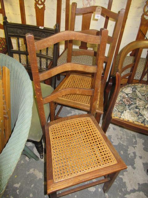 PAIR OF RUSH SEATED CHAIRS Image
