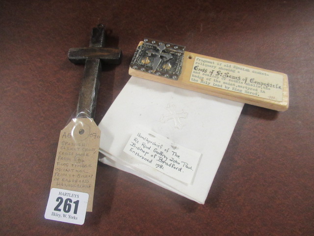 SPANISH CASKET CROSS MADE FROM 17TH CENTURY ROOF TIMBER OF CARTMEL PRIORY AND BISHOP OF BRADFORD Image