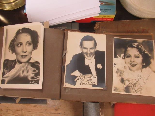 VINTAGE AUTOGRAPH ALBUM AND EPHEMERA WITH SIGNATURES OF LAURA LA PLANTE EDMUND GWEN AND MAX MILLER Image