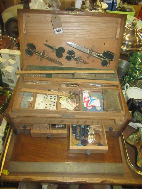 VINTAGE SEWING BOX AND CONTENTS Image