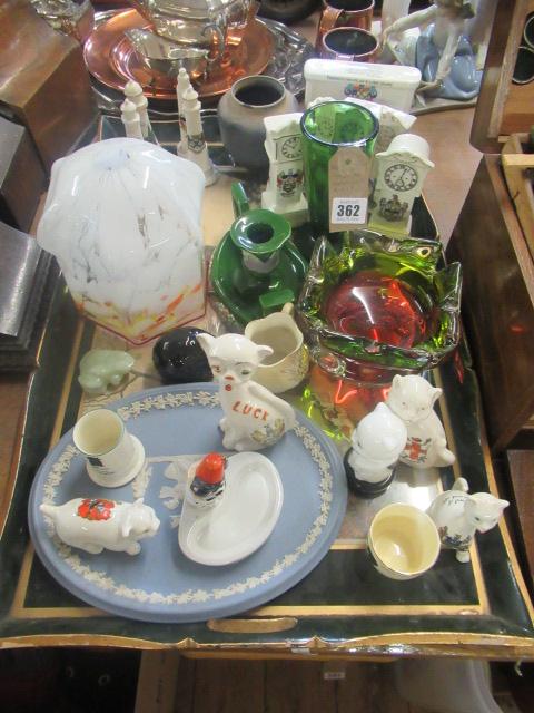 TRAY OF CERAMICS AND GLASS Image