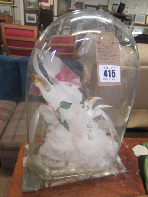 GLASS ORNAMENT UNDER DOME ENTITLED BIRDS OF PARADISE Image