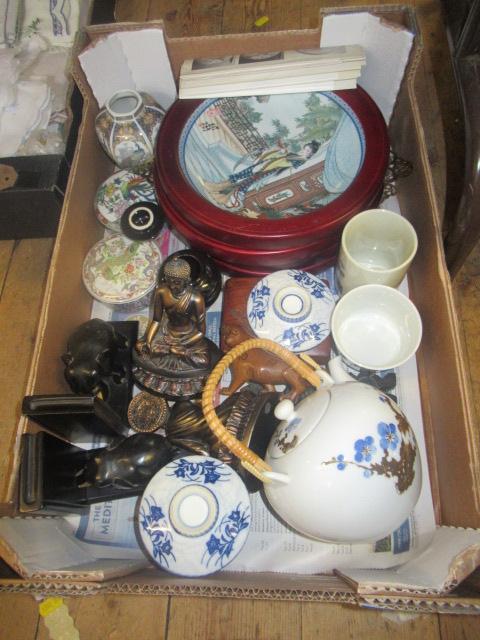 BOX OF ORIENTAL CERAMICS ETC Image