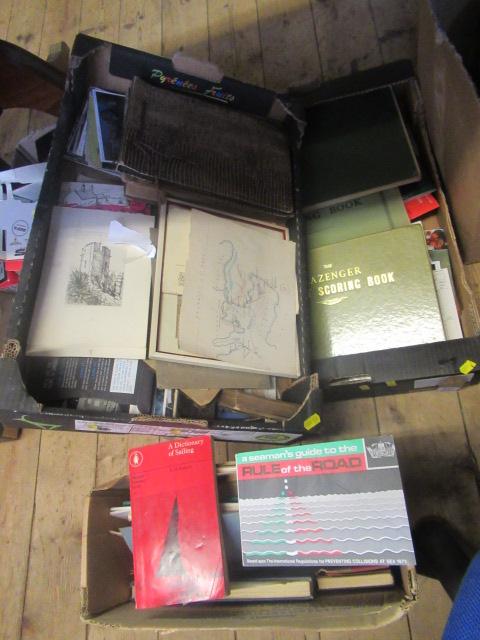 THREE BOXES OF EPHEMERA INCLUDING NAVAL CRICKET AND RUGBY ETC Image