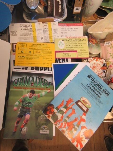 THREE BOXES OF EPHEMERA INCLUDING NAVAL CRICKET AND RUGBY ETC Image