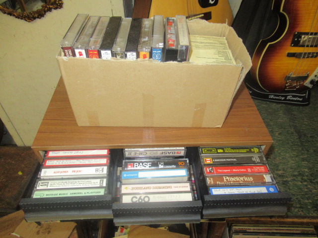 CONTAINER AND BOX OF CASSETTE TAPES Image