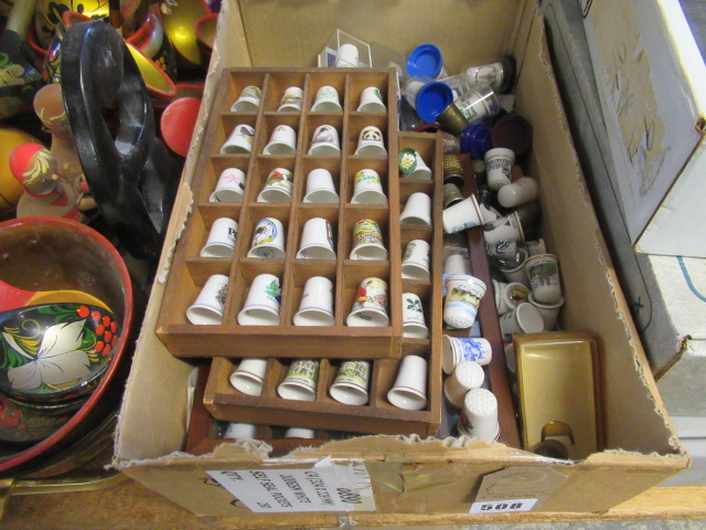 BOX OF THIMBLES AND STANDS Image