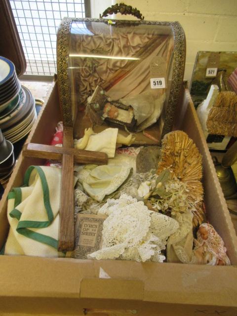 FRENCH GLASS DIORAMA AND DOLLS ETC Image
