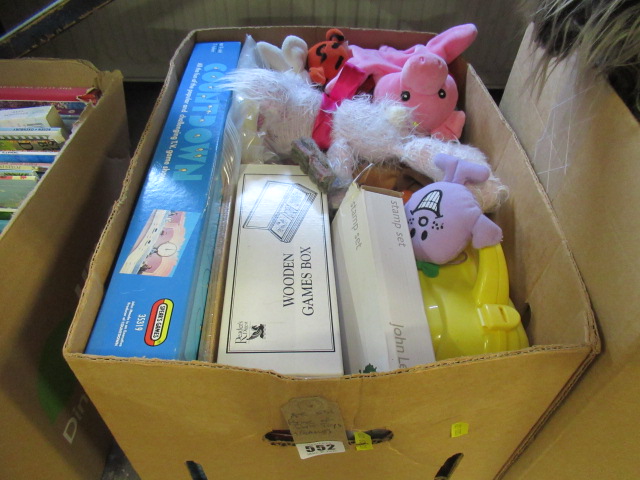 BOX OF SOFT TOYS AND GAMES Image