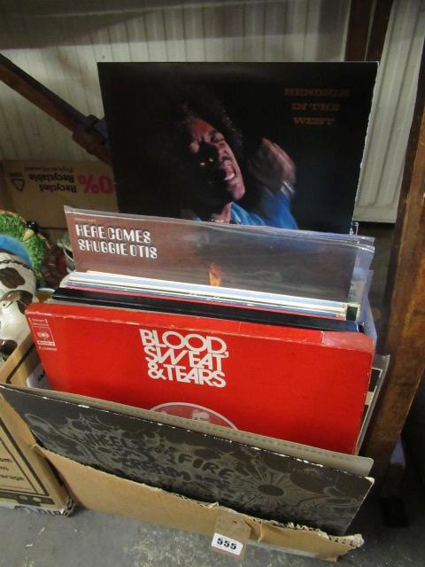 BOX OF LP RECORDS INCLUDING JIMI HENDRIX Image