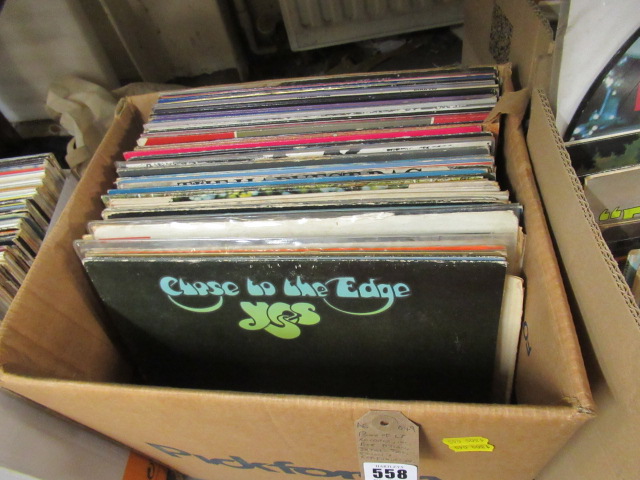 BOX OF LP RECORDS INCLUDING BOB DYLAN AND SIMON AND GARFUNKEL ETC Image