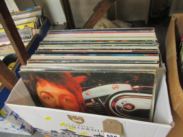 BOX OF LP RECORDS INCLUDNG MICHAEL JACKSON AND BOB DYLAN ETC Image