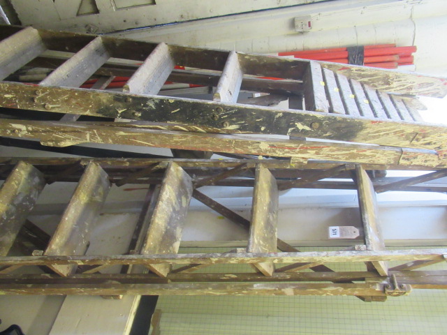 TWO SETS OF WOODEN STEP LADDERS Image