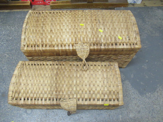 TWO WOVEN BOXES AND CONTENTS Image