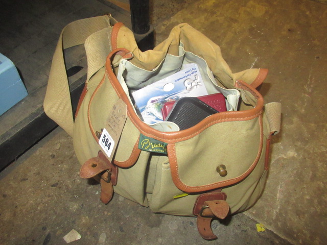 BRADY FISHING BAG AND CONTENTS INCLUDING SALMON FLIES Image