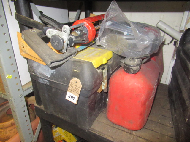 TOOL BOX AND CONTENTS INCLUDING PETROL CANS Image