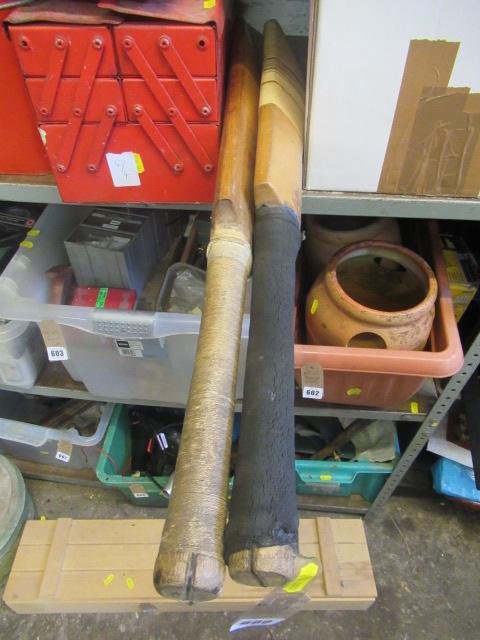 TWO VINTAGE STUART SURRIDGE CRICKET BATS Image