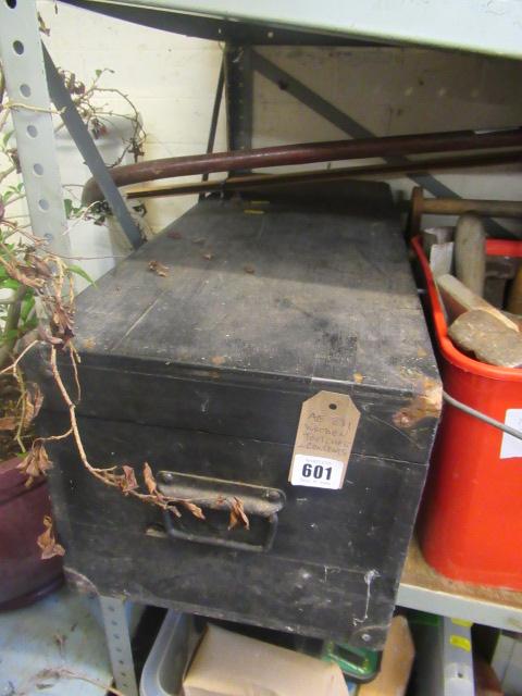 WOODEN TOOL CHEST AND CONTENTS Image