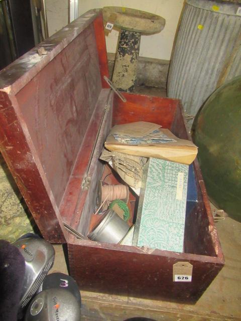 WOODEN BOX AND CONTENTS Image