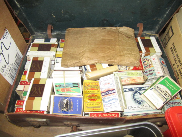 CASE OF VINTAGE CIGARETTE BOXES WITH CARDS Image