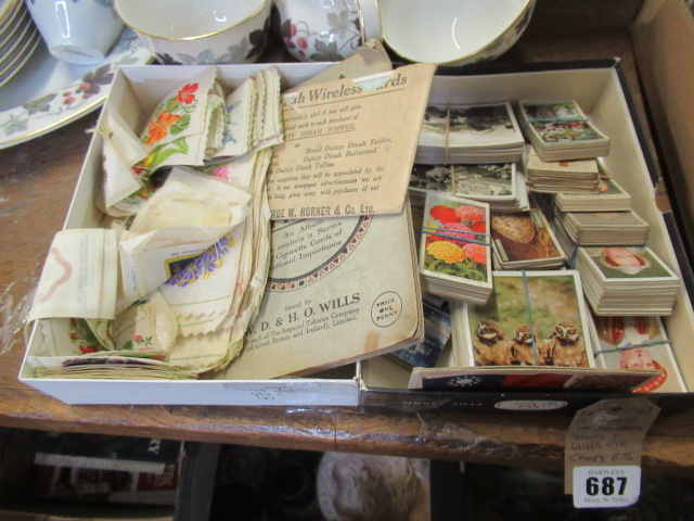TWO BOXES OF KENSITA SILKS AND WILLS CIGARETTE CARDS ETC Image