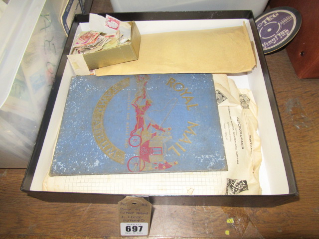 BOX OF STAMP ALBUMS AND LOOSE STAMPS Image