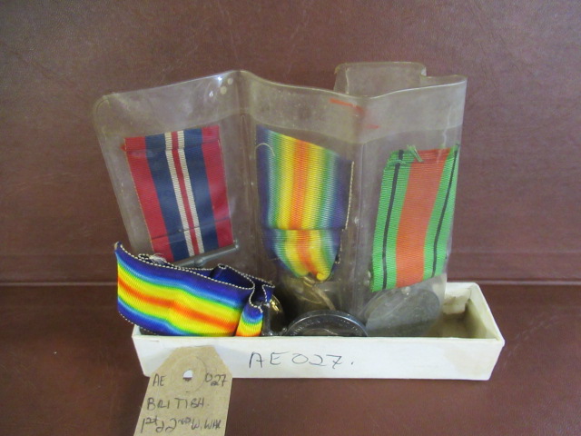 BRITISH WW1 AND WW2 MEDALS WITH VICTORIAN WAR MEDAL TO CPE HOBDAY WEST RIDING REG Image