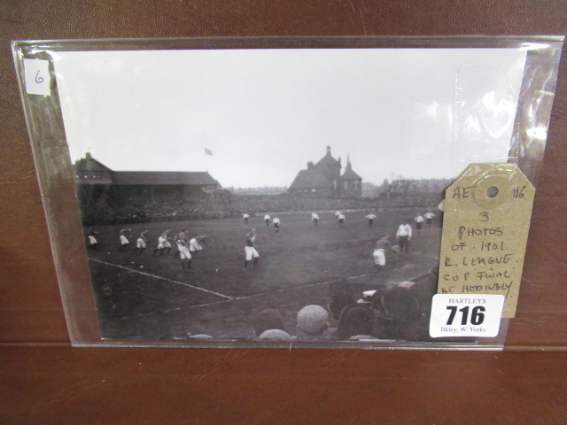 THREE PHOTOGRAPHS OF 1901 RUGBY LEAGUE CUP FINAL AT HEADINGLEY Image