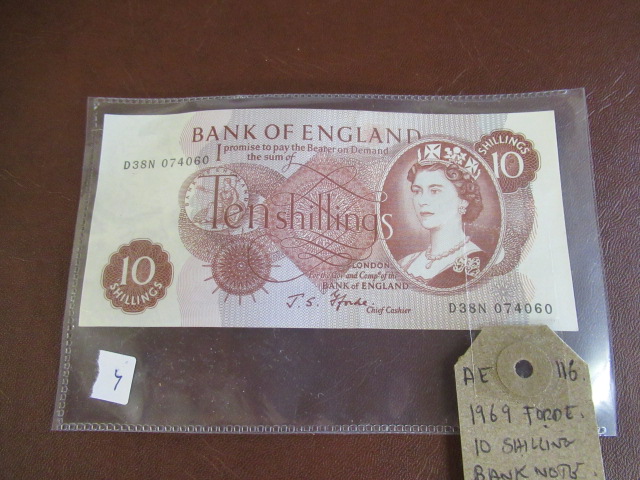 1969 FORDE 10 SHILLING BANK NOTE SCARCE LAST PREFIX Image