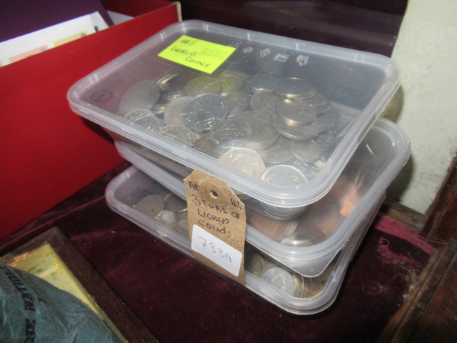 THREE TUBS OF WORLD COINS Image