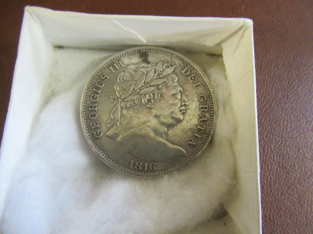 GEORGE III SILVER 1816 BUST HALF CROWN Image