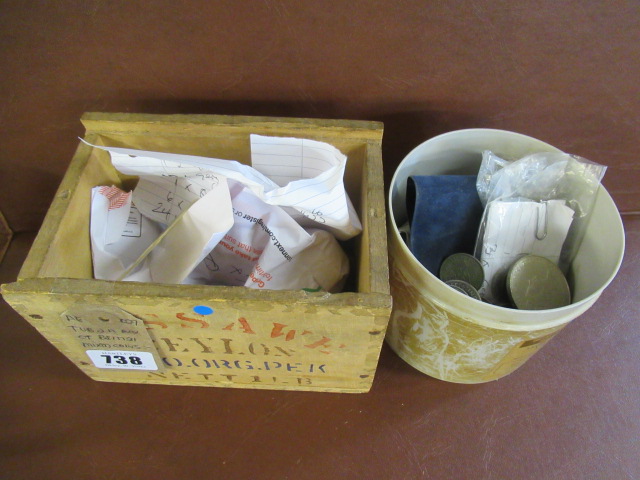 TUB AND A BOX OF MIXED BRITISH COINS Image