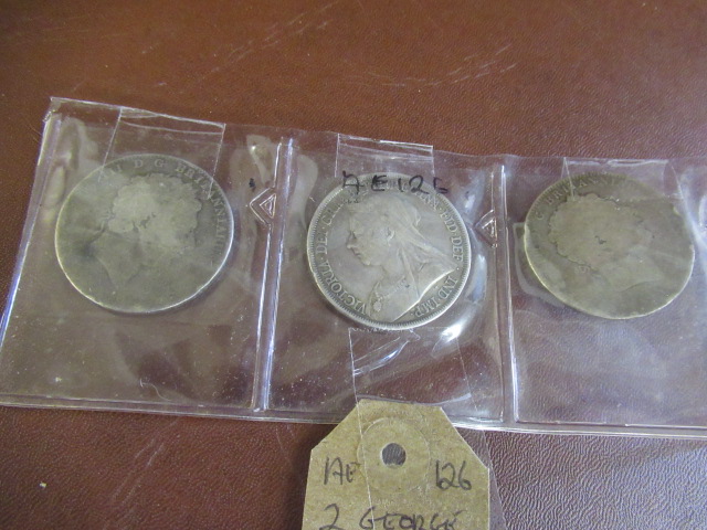 TWO GEORGE III AND ONE 1893 SILVER CROWN Image
