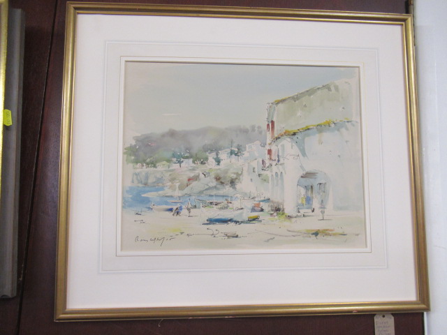HARBOUR SCENE PICTURE INDISTINCTLY SIGNED Image