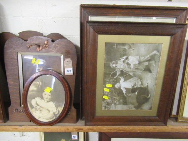 FOUR CHILDREN AND DOG PRINTS AND THREE PORTRAITS Image