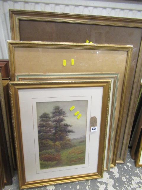 FOREST SCENE WATERCOLOUR AND THREE FRAMES Image