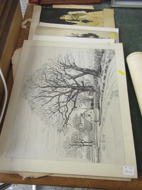 QUANTITY OF UNFRAMED PAINTINGS Image