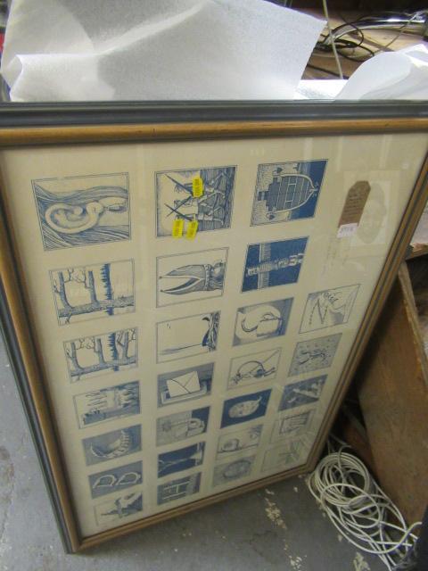 ANTHONY EARNSHAW ALPHABET PRINT AND SIGNED D SHEPHERD BUFFALO PRINT Image