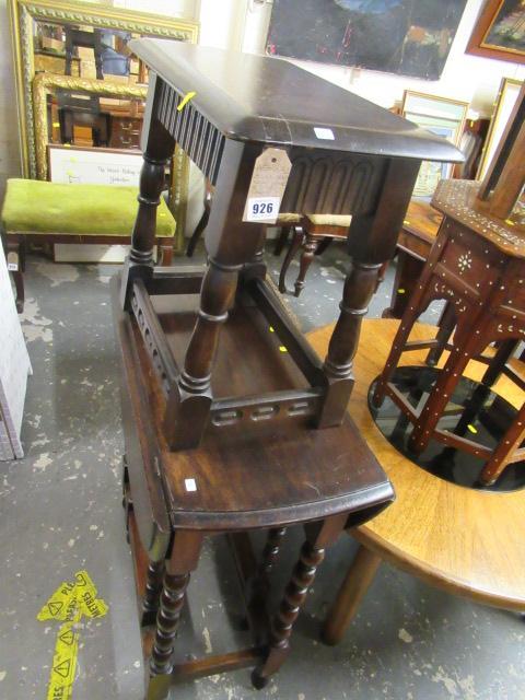 SMALL DROP LEAF TABLE AND ANOTHER SMALL TABLE Image