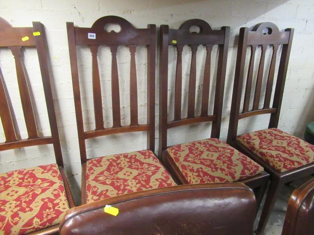 SET OF FOUR HIGH BACK CHAIRS Image