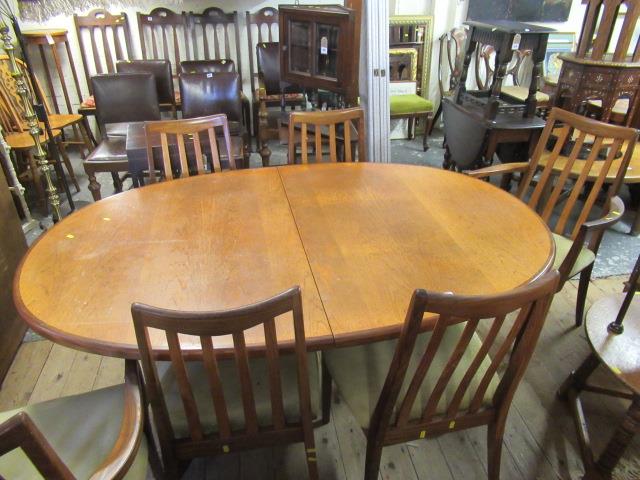 G PLAN EXTENDING DINING TABLE AND SIX CHAIRS Image