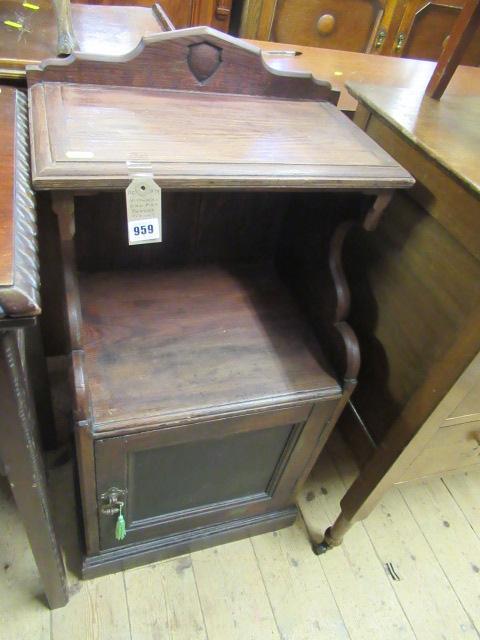 VICTORIAN PITCH PINE BEDSIDE CABINET Image