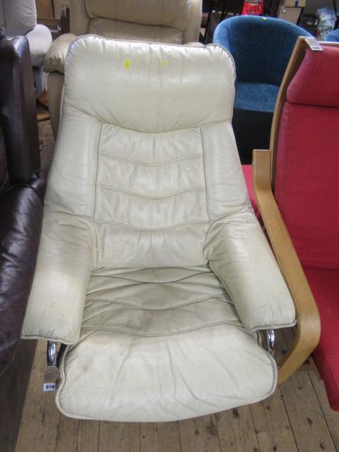 RETRO SKOEHAUG CREAM LEATHER CHAIR Image