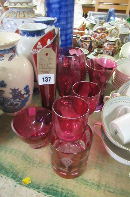 QUANTITY OF CRANBERRY GLASS Image