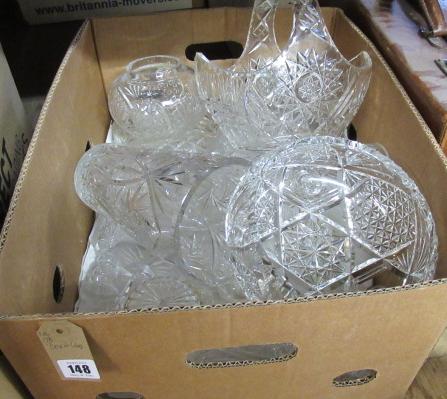 BOX OF CUT GLASS  Image