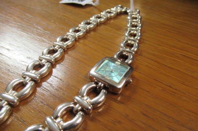 SILVER BRACELET AND MATCHING WATCH Image