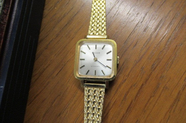 TISSOT WATCH AND TWO MINIATURE TRAIN MODELS Image