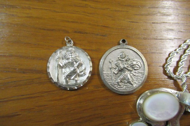 SILVER PENDANT NECKLACE AND TWO ST CHRISTOPHER'S Image