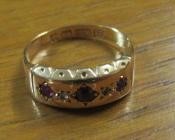 15CT GOLD RUBY AND DIAMOND RING   Image